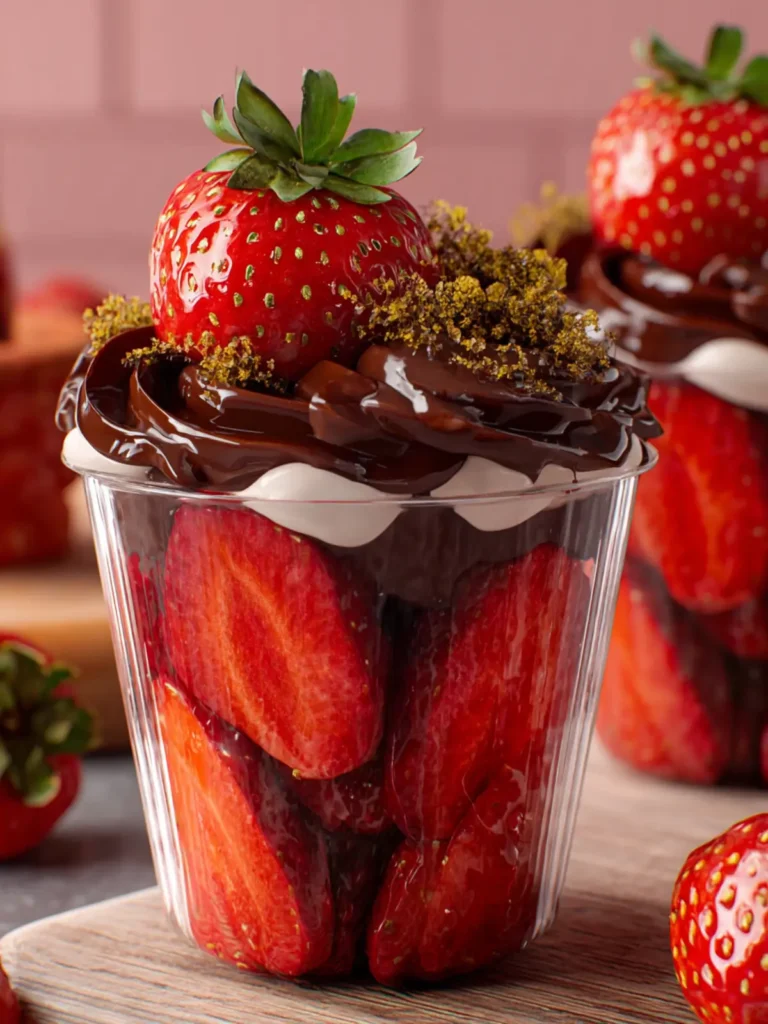 Viral Dubai Chocolate Strawberry Cups First Image
