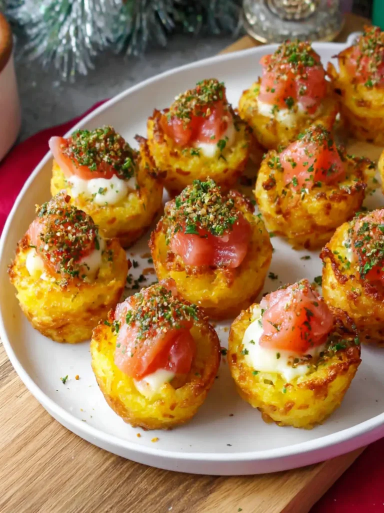 Mini Smoked Salmon Hash Brown Cups First Image
