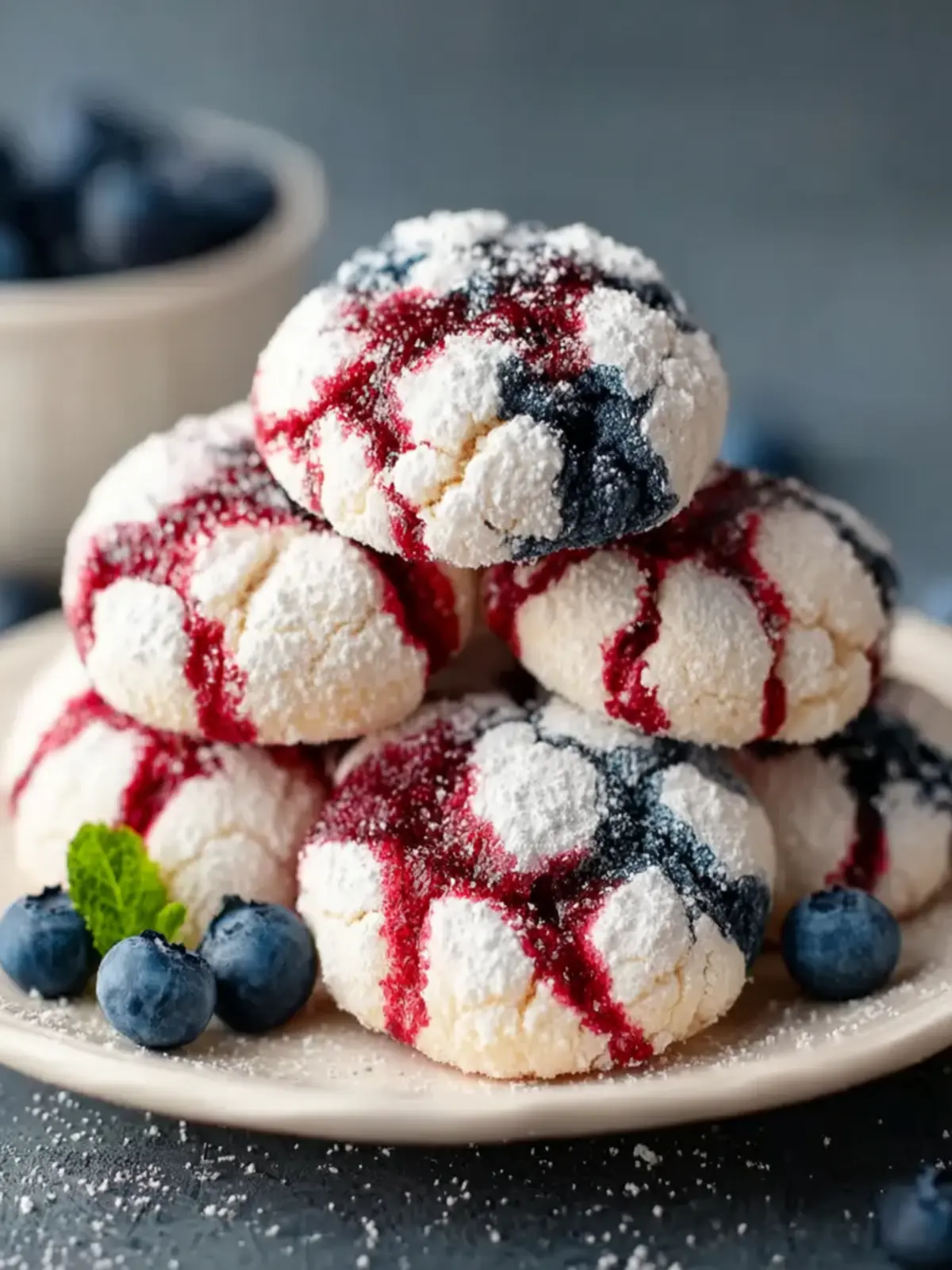 Blueberry Crinkle Cookies First Image
