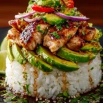 Tangy Honey Lime Chicken & Avocado Rice Stack That Delights First Image