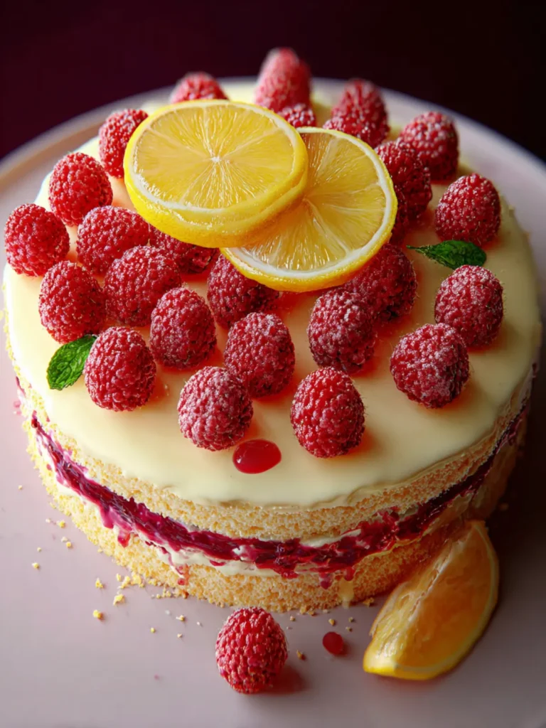 Irresistible Lemon Cake with Raspberry Filling Recipe First Image