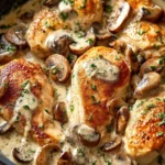Easy Creamy Chicken and Mushroom Skillet First Image
