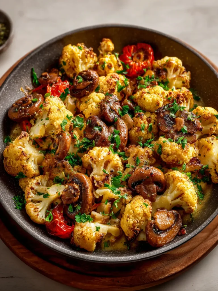 Garlic Cauliflower Mushroom Skillet First Image