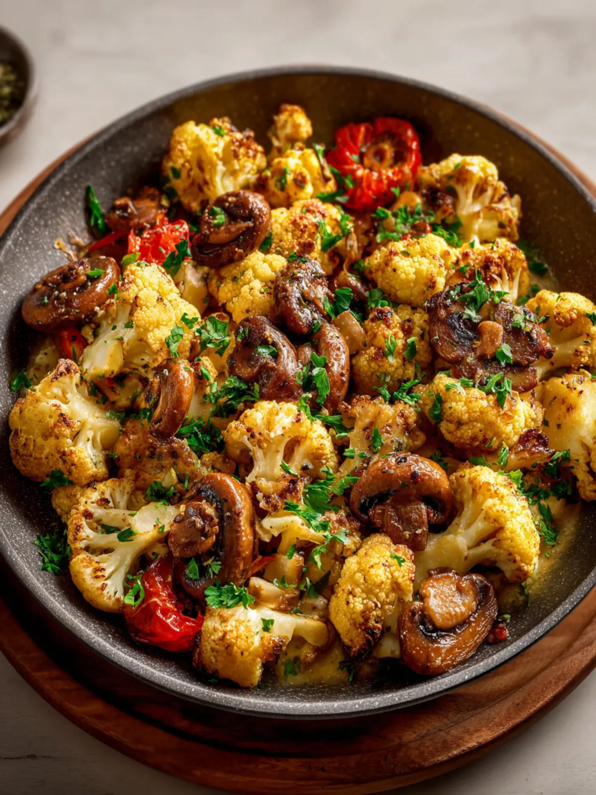 Garlic Cauliflower Mushroom Skillet First Image