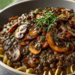 Simple Lentil Mushroom Stroganoff First Image