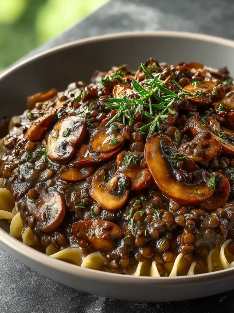 Simple Lentil Mushroom Stroganoff First Image