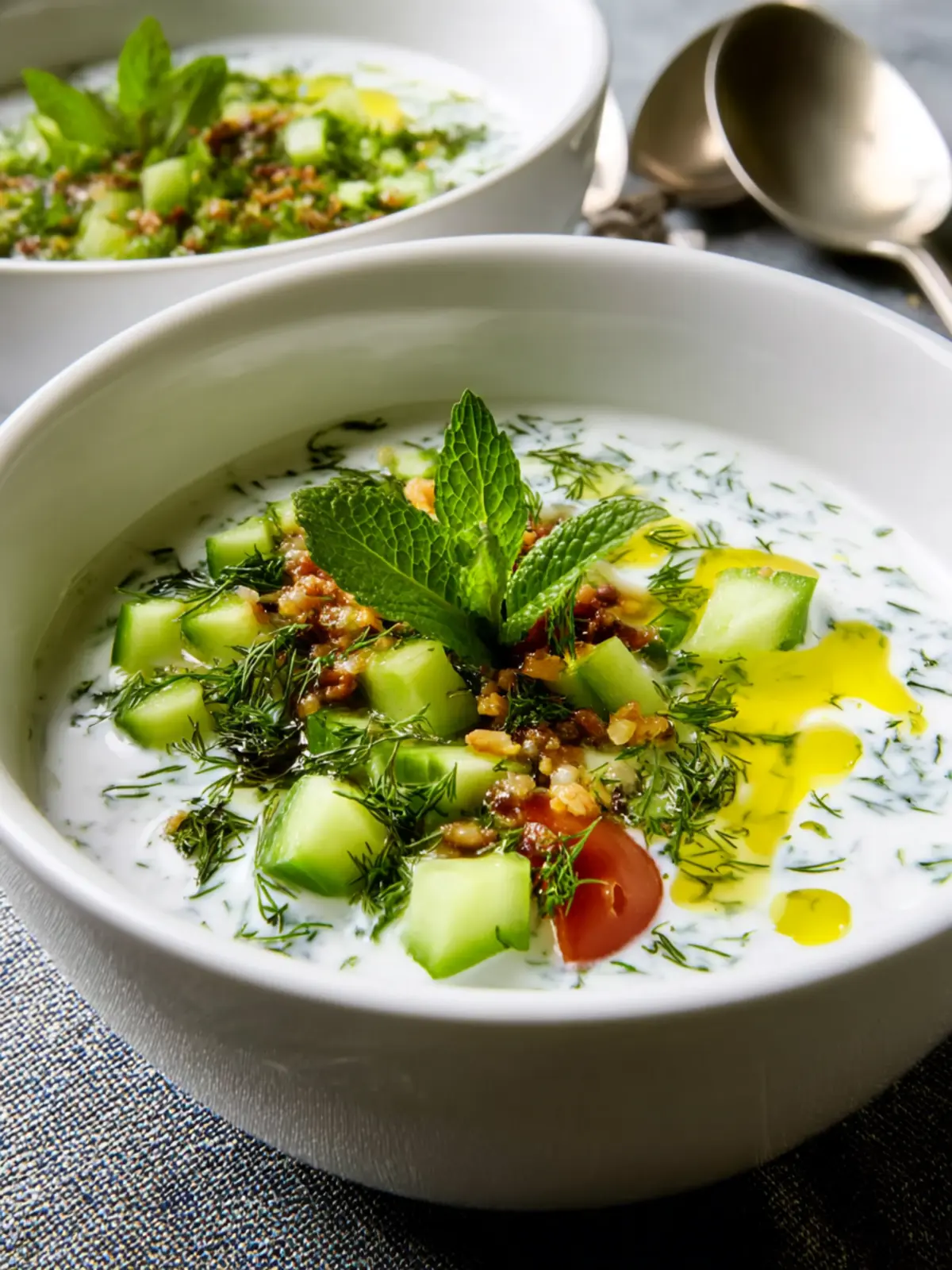 Tarator Soup (Chilled Cucumber Yogurt Soup) First Image