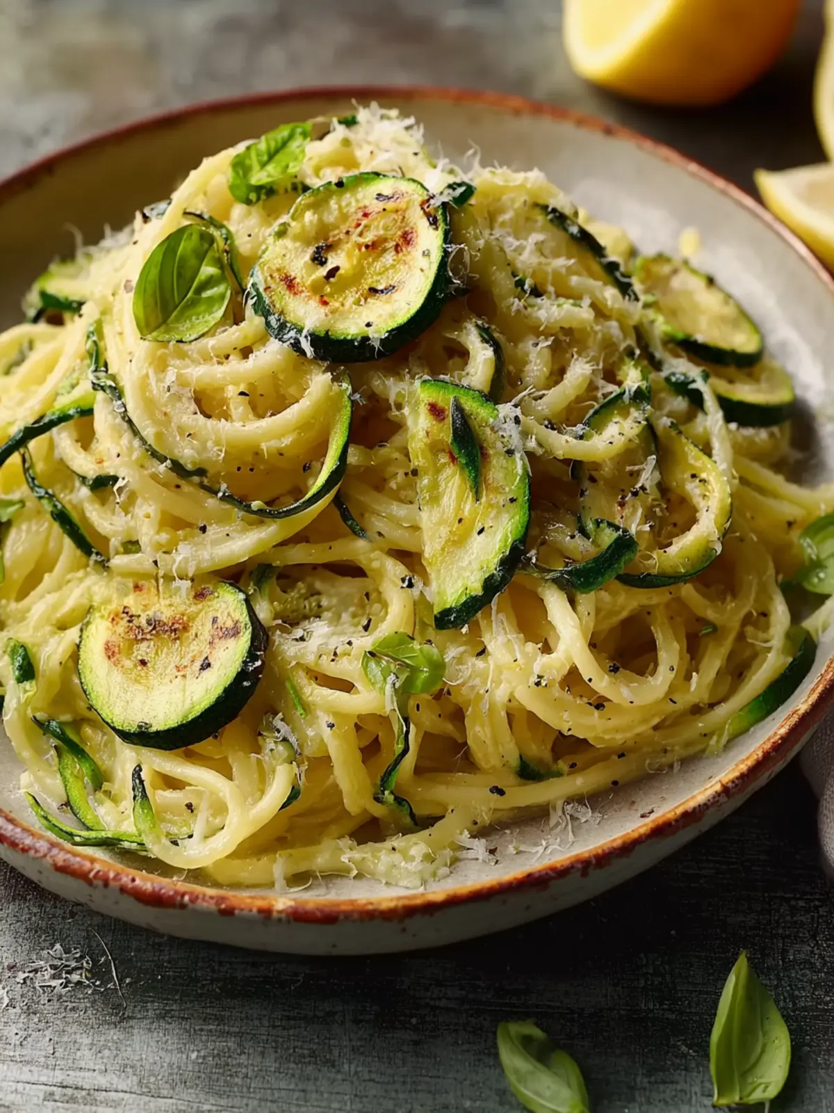 Creamy Zucchini Lemon Pasta First Image