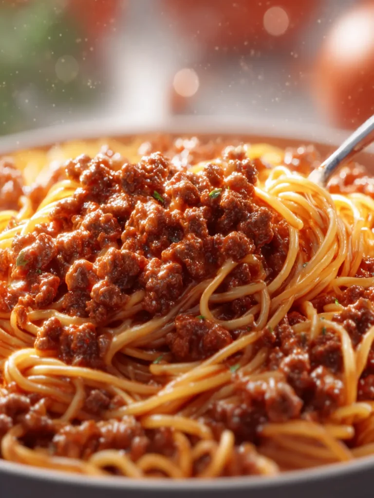 Homemade Spaghetti with Meat Sauce First Image