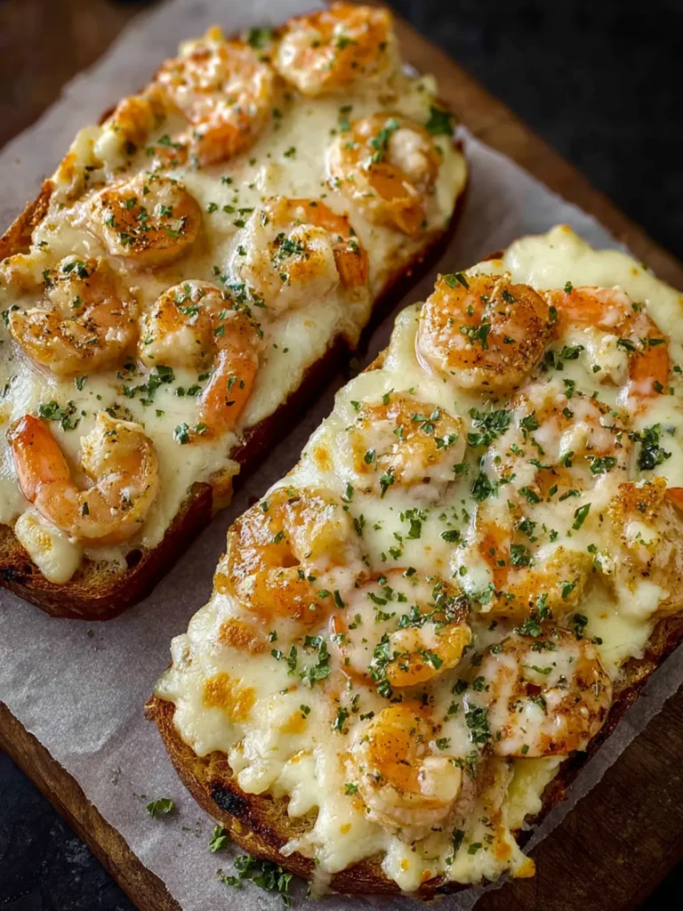 Shrimp Alfredo Garlic Bread First Image