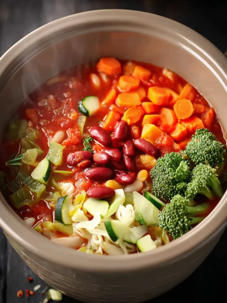 Slow Cooker Minestrone Soup First Image
