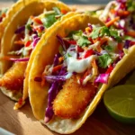 Crispy Baja Style Non-Alcoholic Beer Battered Fish Tacos First Image